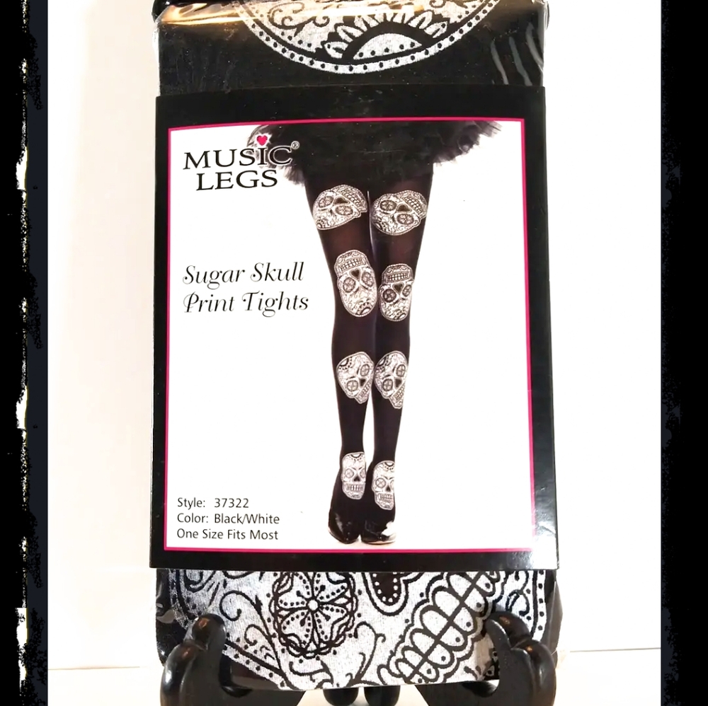 ☠️ Sugar Skull ☠️ Print Tights -  OSFM  (5' - 5'10") *NIP*